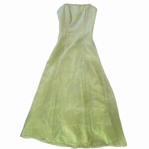 Vintage Jump Apparel Prom Strapless Beaded Ball Gown Tinkerbell Fairycore Y2K